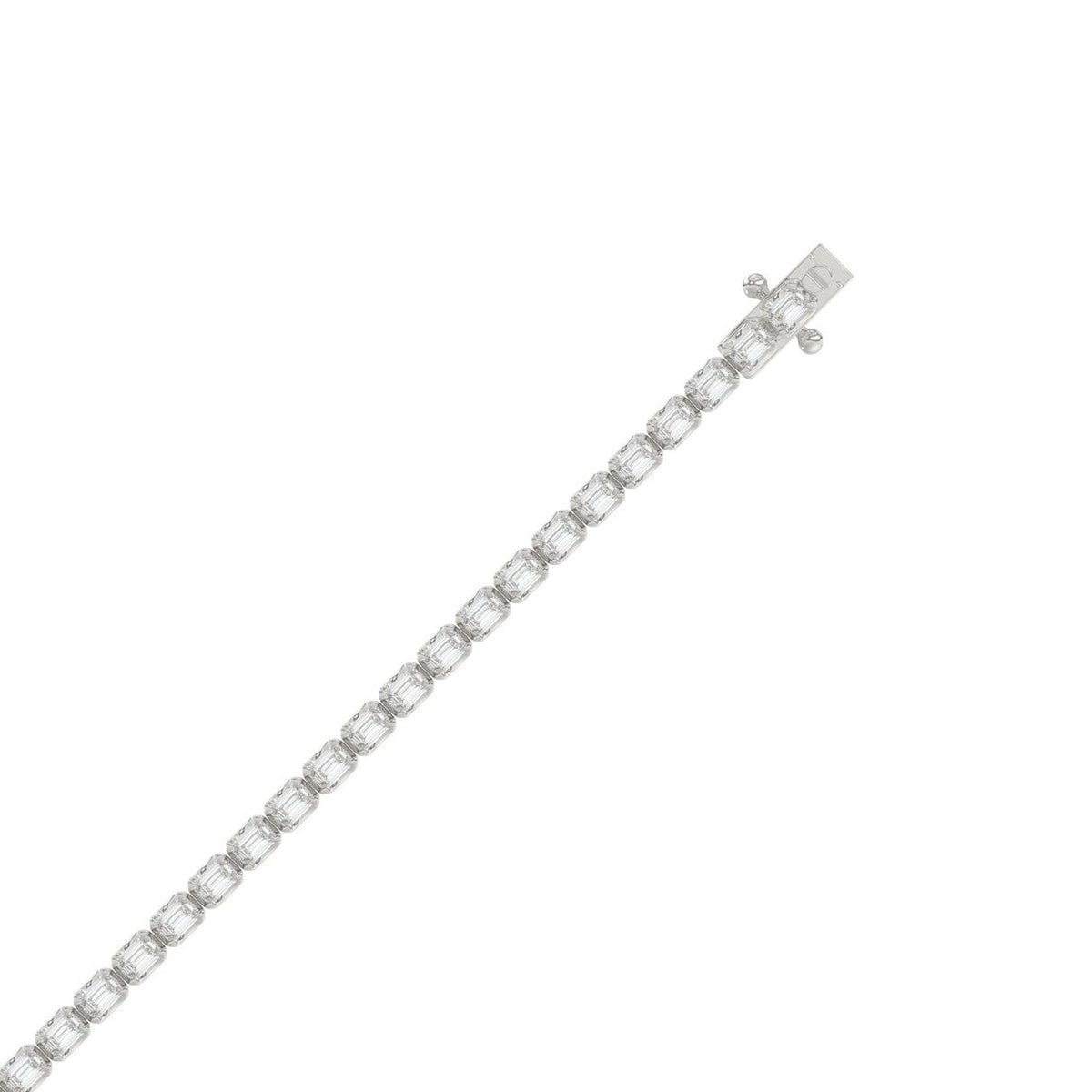 Emerald Cut Tennis Bracelet — 4.5 ct, White gold, top view