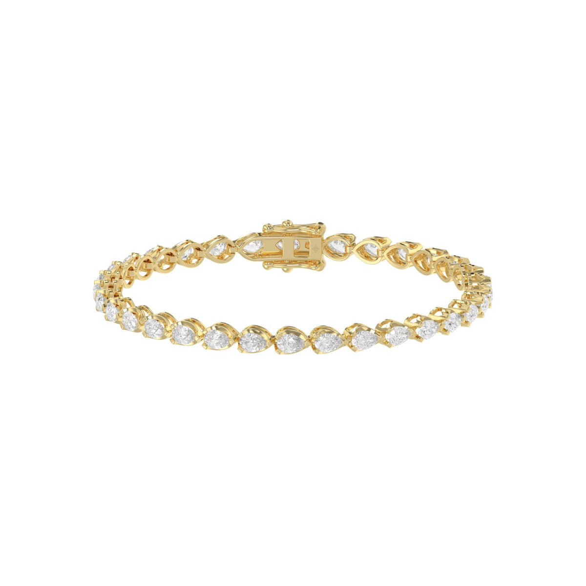 Tennis Bracelet Gold – 3 Prong Pear Diamond 3.5 ct