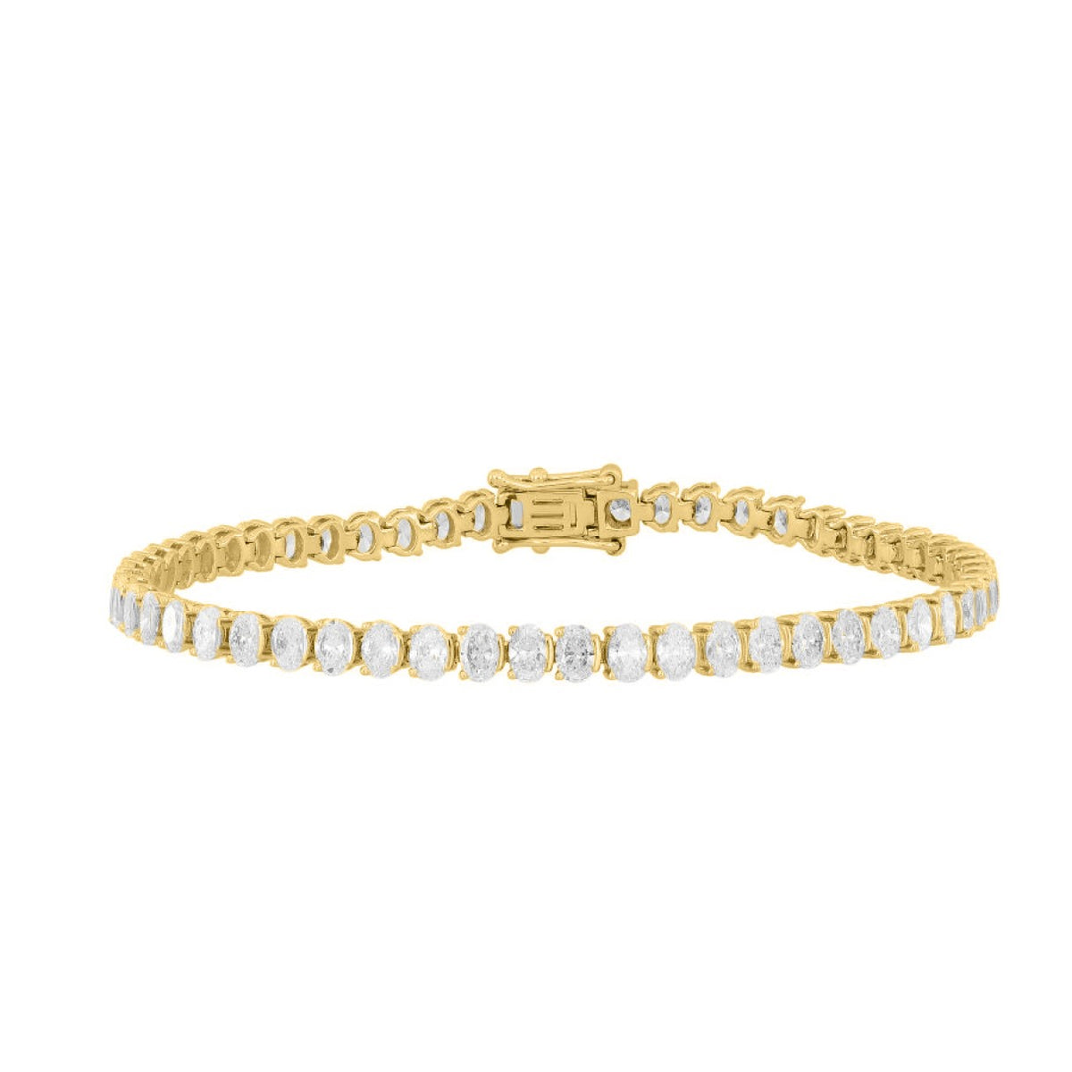 Tennis Bracelet Gold – 3 Prong Oval Diamond 7.1 ct