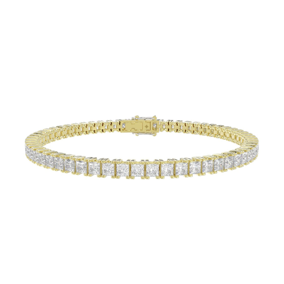 Tennis Bracelet Gold – 4 Prong Princess Diamond 7 ct