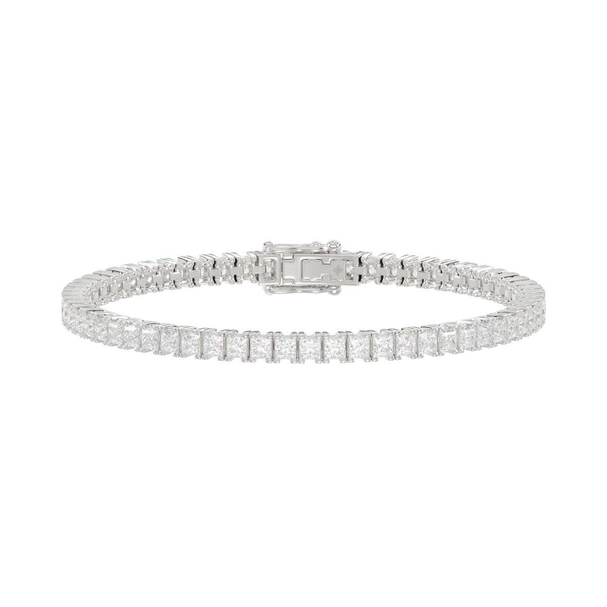 Tennis Bracelet White Gold – 4 Prong Princess Diamond 7 ct