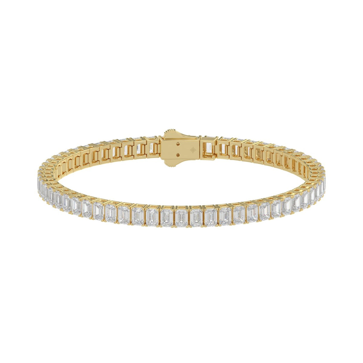 Tennis Bracelet Gold 4 Prong – Emerald Cut Diamond 9 ct