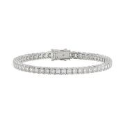 Tennis Bracelet White Gold 4 Prong – Emerald Cut Diamond 9 ct