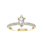 Marquise Lab-grown Diamond Bridal Ring — down