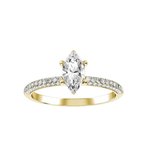 Marquise Lab-grown Diamond Bridal Ring — down