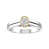 Oval Natural Diamond Bridal Ring — down