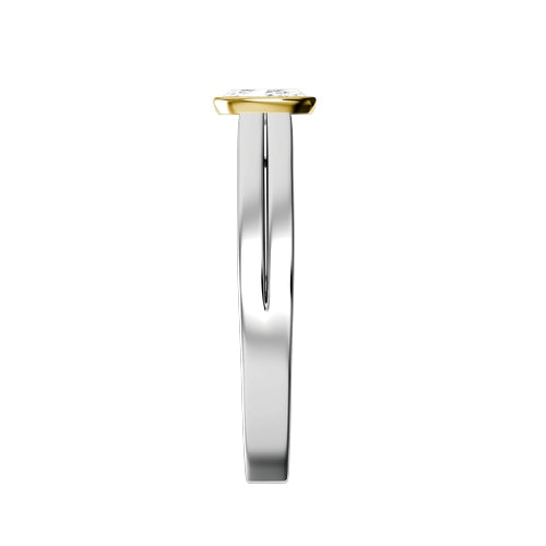 Oval Natural Diamond Bridal Ring — side