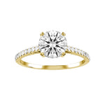 Round Lab-grown Diamond Bridal Ring — down