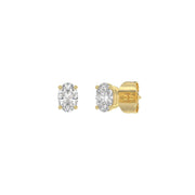 0.5 Carat Oval Lab Grown Diamond Stud Earrings Yellow Gold angle view