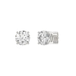 2 Carat Round Brilliant Lab Grown Diamond Stud Earrings White Gold angle view