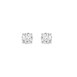 1 Carat Round Brilliant Lab Grown Diamond Stud Earrings White Gold angle view