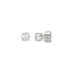0.5 Carat Round Brilliant Lab Grown Diamond Stud Earrings White Gold angle view