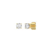0.25 Carat Round Brilliant Lab Grown Diamond Stud Earrings Yellow Gold angle view