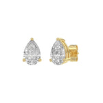 2 Carat  Lab Grown Diamond Stud Earrings Yellow Gold angle view