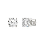 3 Carat Round Brilliant Lab Grown Diamond Stud Earrings White Gold angle view