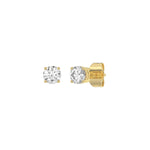 0.5 Carat Round Brilliant Lab Grown Diamond Stud Earrings Yellow Gold angle view