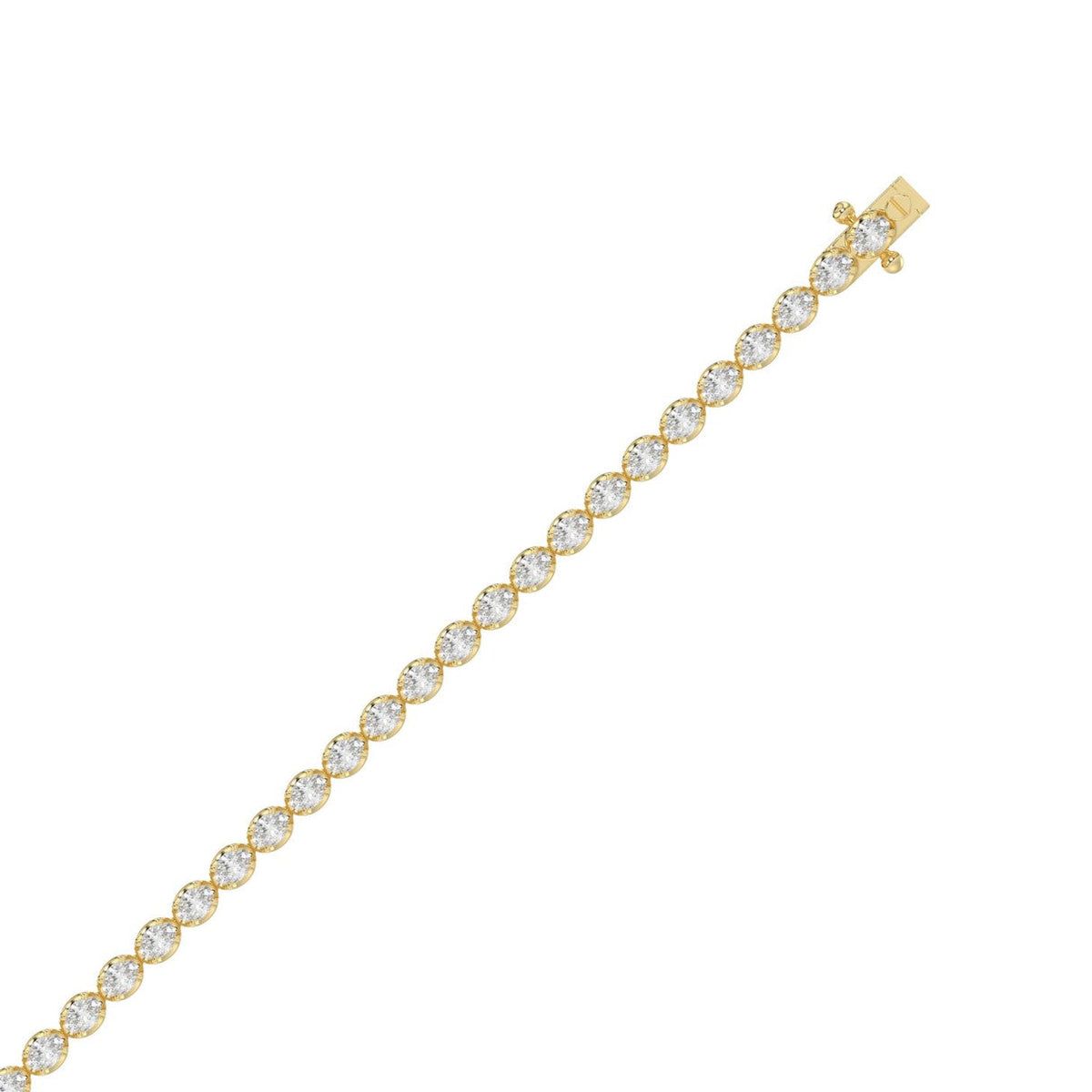 Oval Cut Tennis Bracelet — 4 ct, Yellow gold, top view