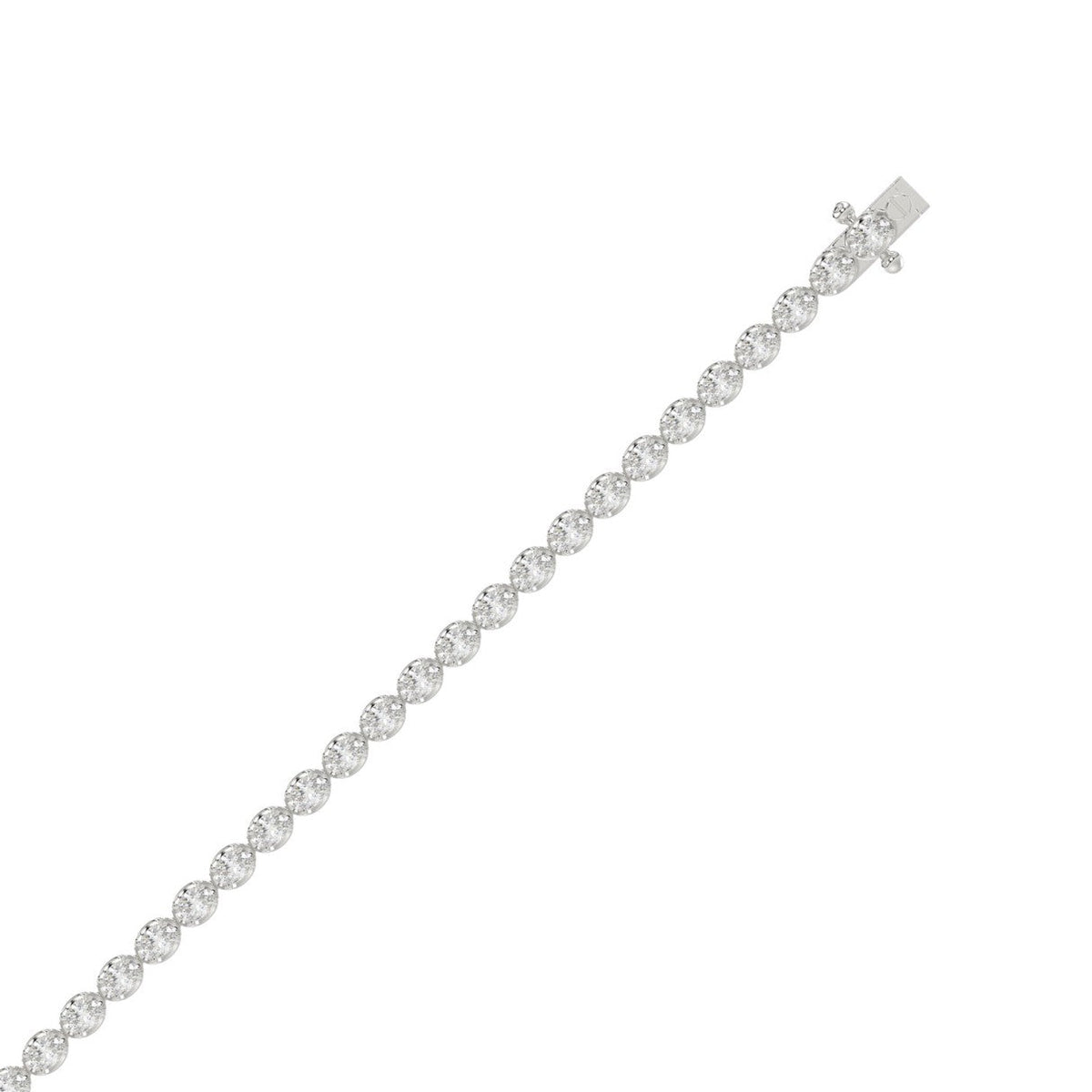 Oval Cut Tennis Bracelet — 4 ct, White gold, top view