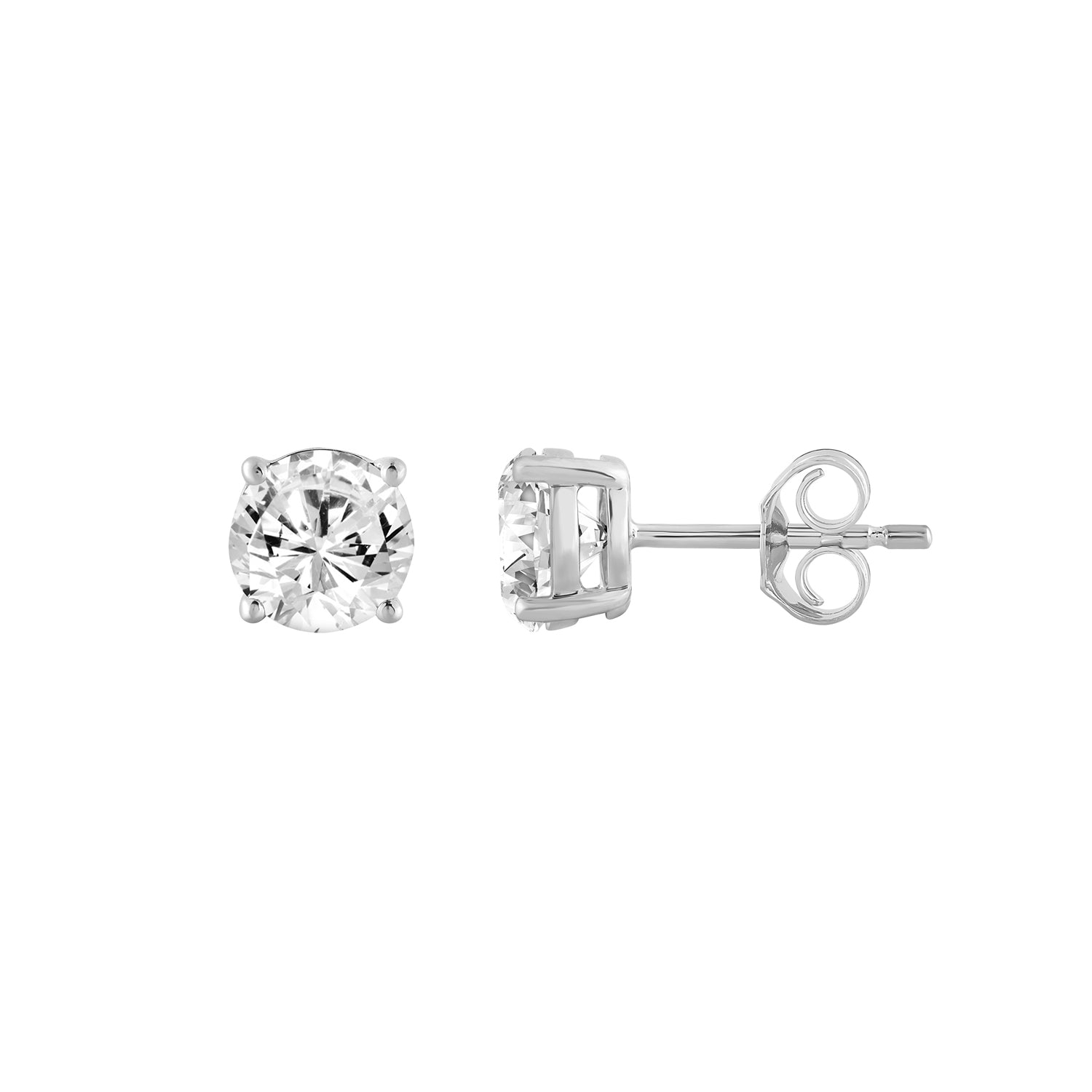 0.25 Carat Round Brilliant Lab Grown Diamond Stud Earrings White Gold down view