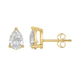 3 Carat  Lab Grown Diamond Stud Earrings Yellow Gold down view