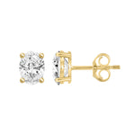 0.5 Carat Oval Lab Grown Diamond Stud Earrings Yellow Gold down view