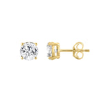 0.5 Carat Round Brilliant Lab Grown Diamond Stud Earrings Yellow Gold down view