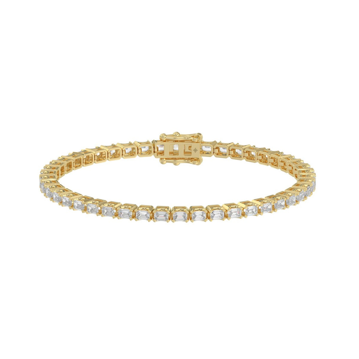 Tennis Bracelet Gold – 4 Prong Emerald Cut Diamond 4.5 ct