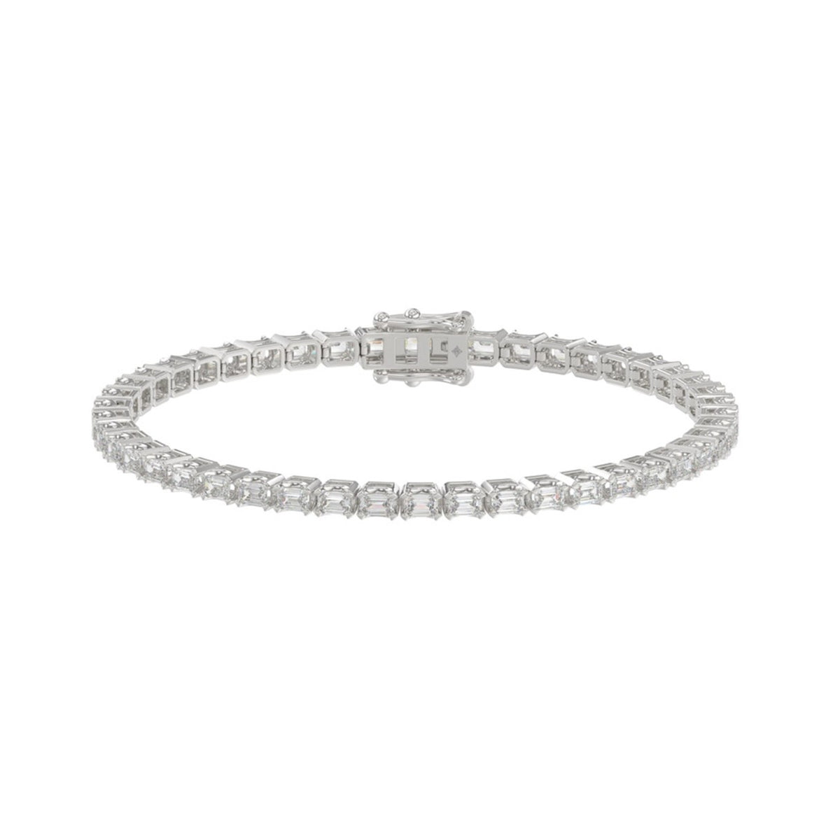 Tennis Bracelet White Gold – 4 Prong Emerald Cut Diamond 4.5 ct