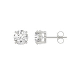 2 Carat Round Brilliant Lab Grown Diamond Stud Earrings White Gold flat view