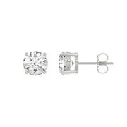 2 Carat Round Brilliant Lab Grown Diamond Stud Earrings White Gold flat view