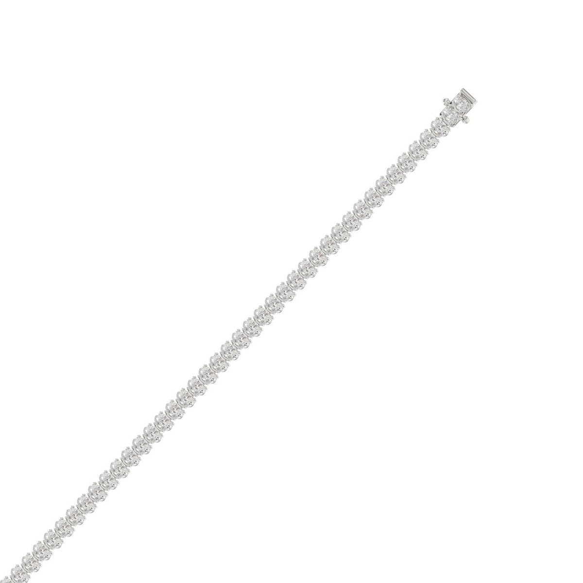 Oval Cut Tennis Bracelet — 7 ct, White gold, flat view