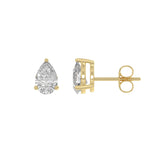 1.5 Carat  Lab Grown Diamond Stud Earrings Yellow Gold flat view