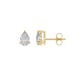1 Carat  Lab Grown Diamond Stud Earrings Yellow Gold flat view