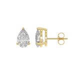 2 Carat  Lab Grown Diamond Stud Earrings Yellow Gold flat view