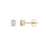 0.5 Carat Oval Lab Grown Diamond Stud Earrings Yellow Gold flat view