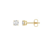 0.5 Carat Round Brilliant Lab Grown Diamond Stud Earrings Yellow Gold flat view