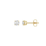 0.25 Carat Round Brilliant Lab Grown Diamond Stud Earrings Yellow Gold flat view