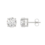 3 Carat Round Brilliant Lab Grown Diamond Stud Earrings White Gold flat view