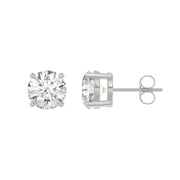 3 Carat Round Brilliant Lab Grown Diamond Stud Earrings White Gold flat view