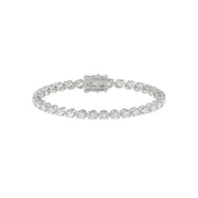 Tennis Bracelet White Gold – 4 Prong Oval Diamond 4 ct
